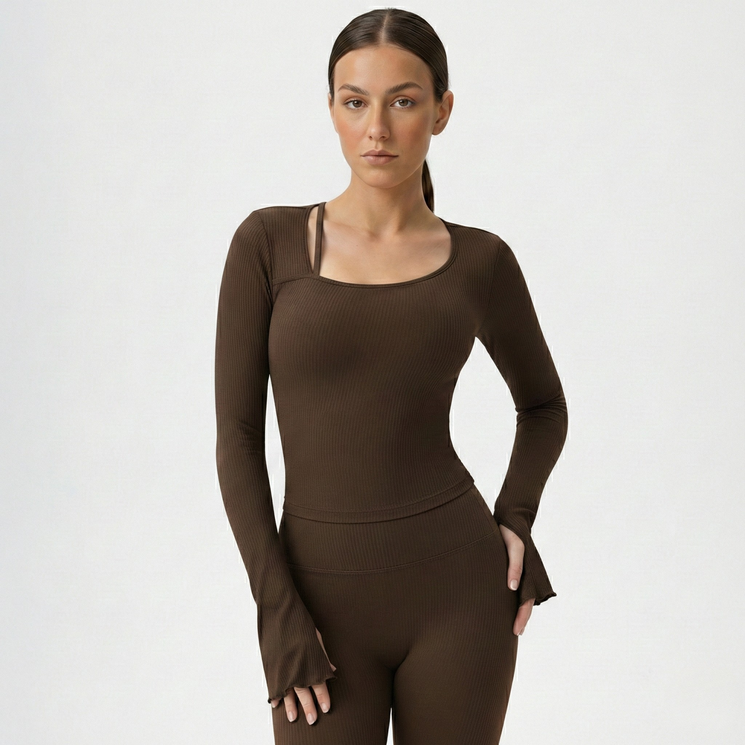 Studio Ribbed Long Sleeve Top