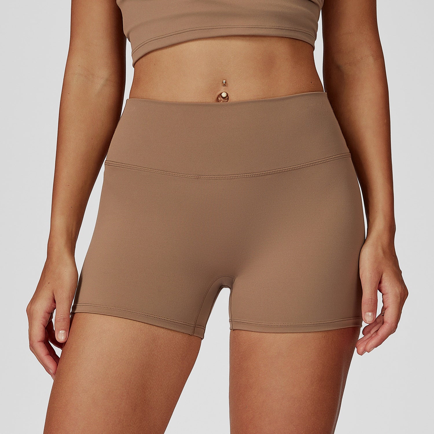 Basic Brushed High-Waist Shorts
