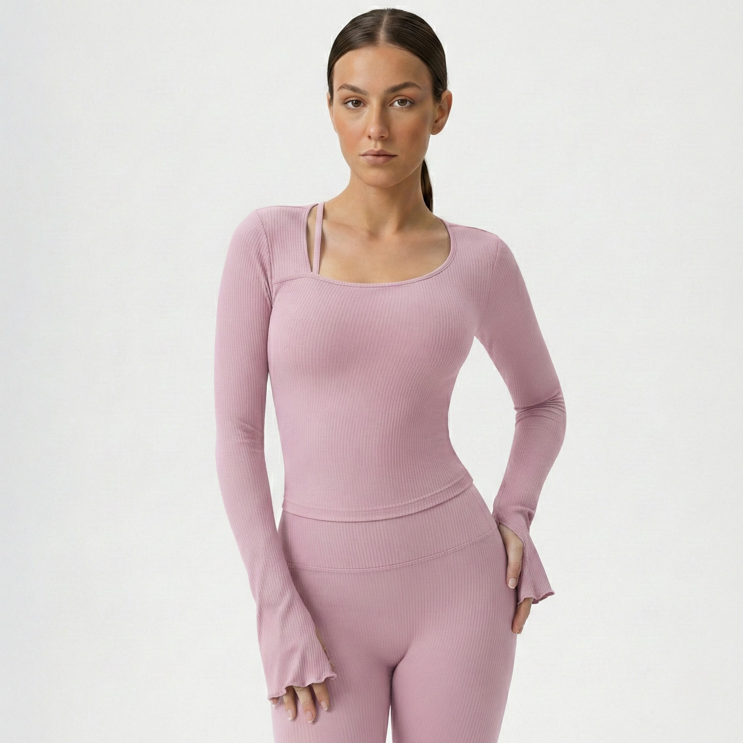 Studio Ribbed Long Sleeve Top