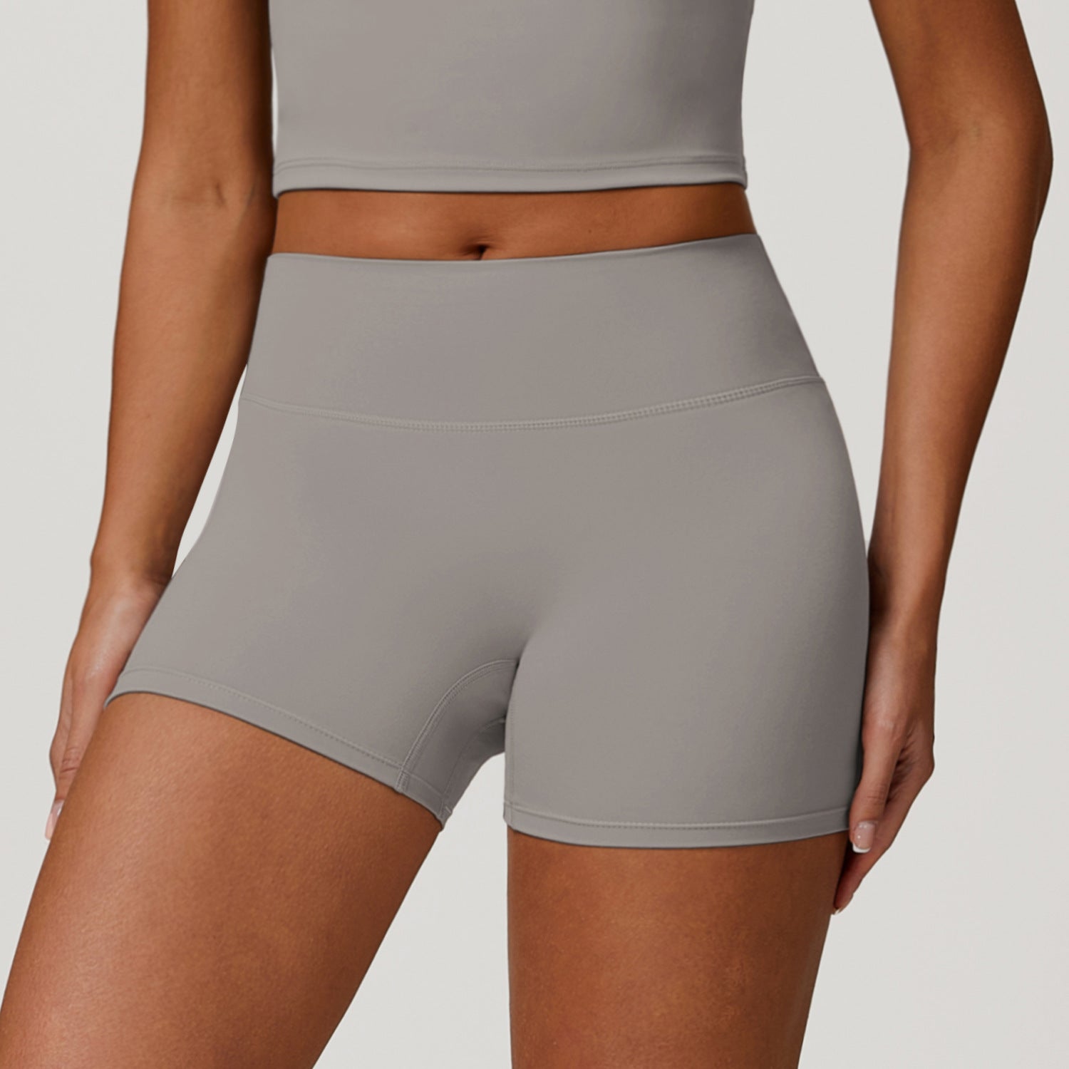 Basic Brushed High-Waist Shorts